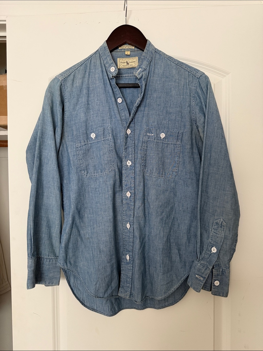 Light Blue Denim Button-Up Shirt - Ralph Lauren Western Wear